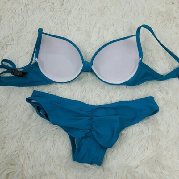 Green Rhinestone Jeweled Bikini Set b18 - Picture 6 of 7